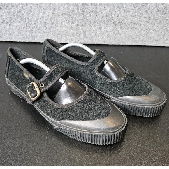 Vans Shoes - Vans Mary Jane Sneakers Black Size 9.5 Womens‎ Buckle Suede Leather
